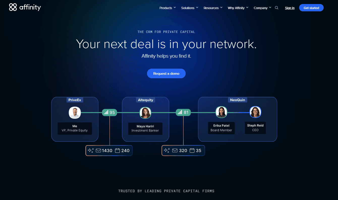 AI-driven relationship CRM for deal teams with automatic activity capture.
