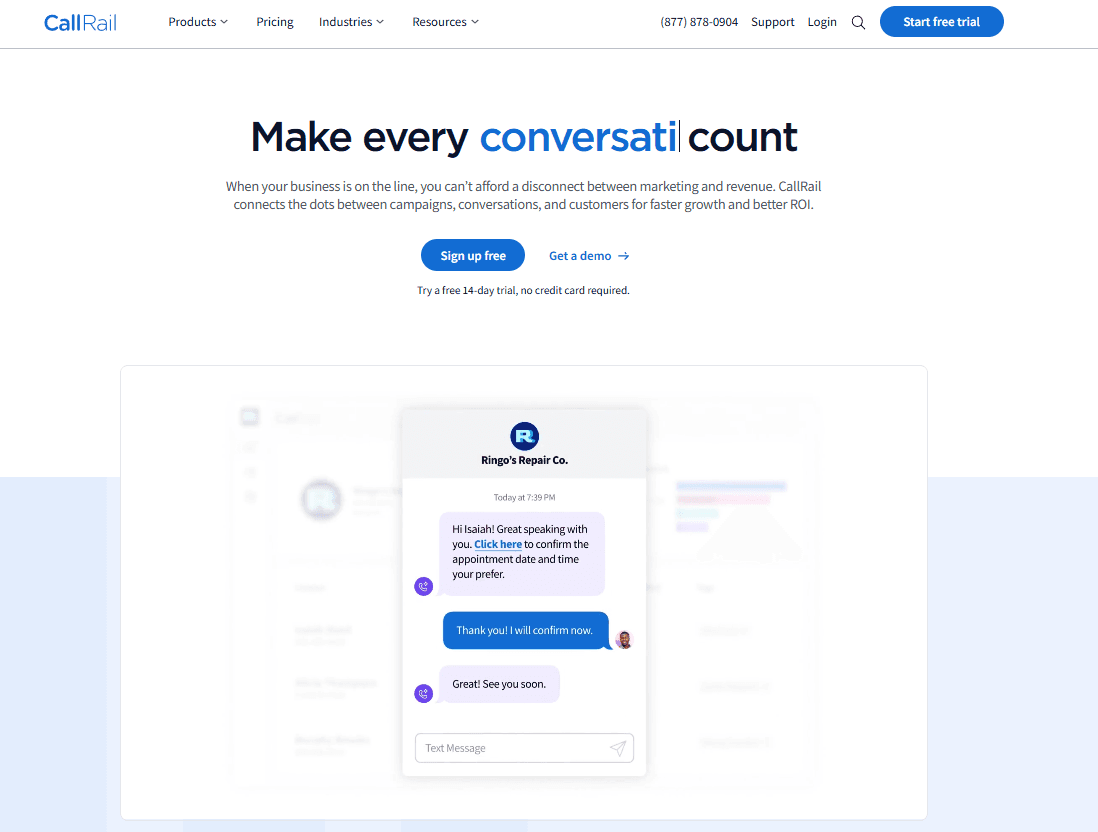 AI-powered call tracking and analytics to measure marketing ROI.