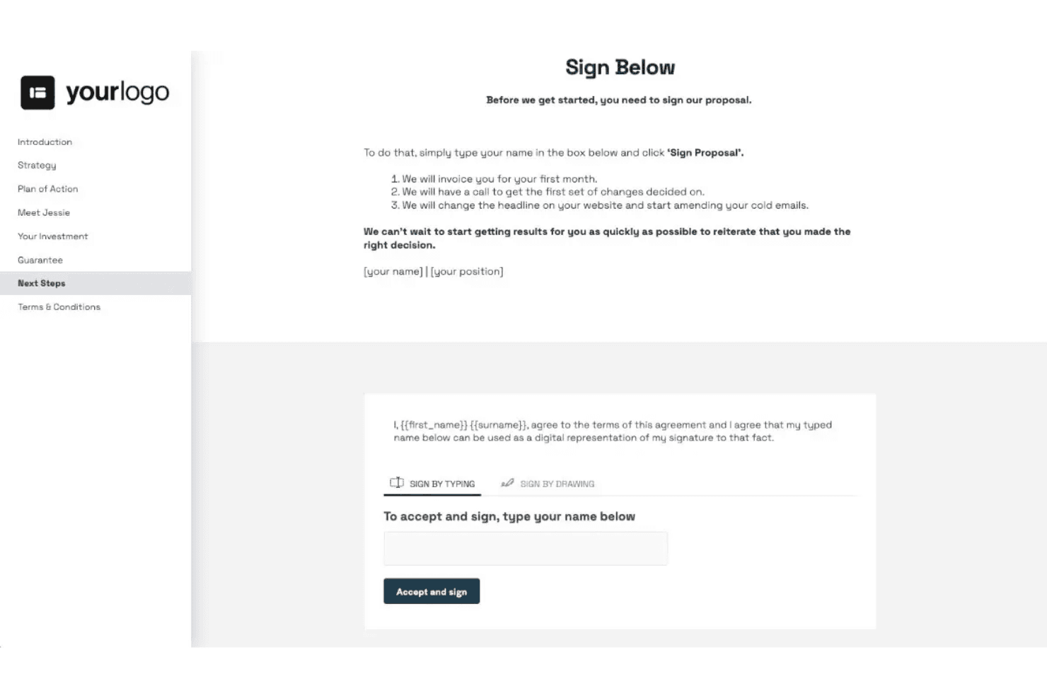 Better Proposals digital signatures with secure online document signing.