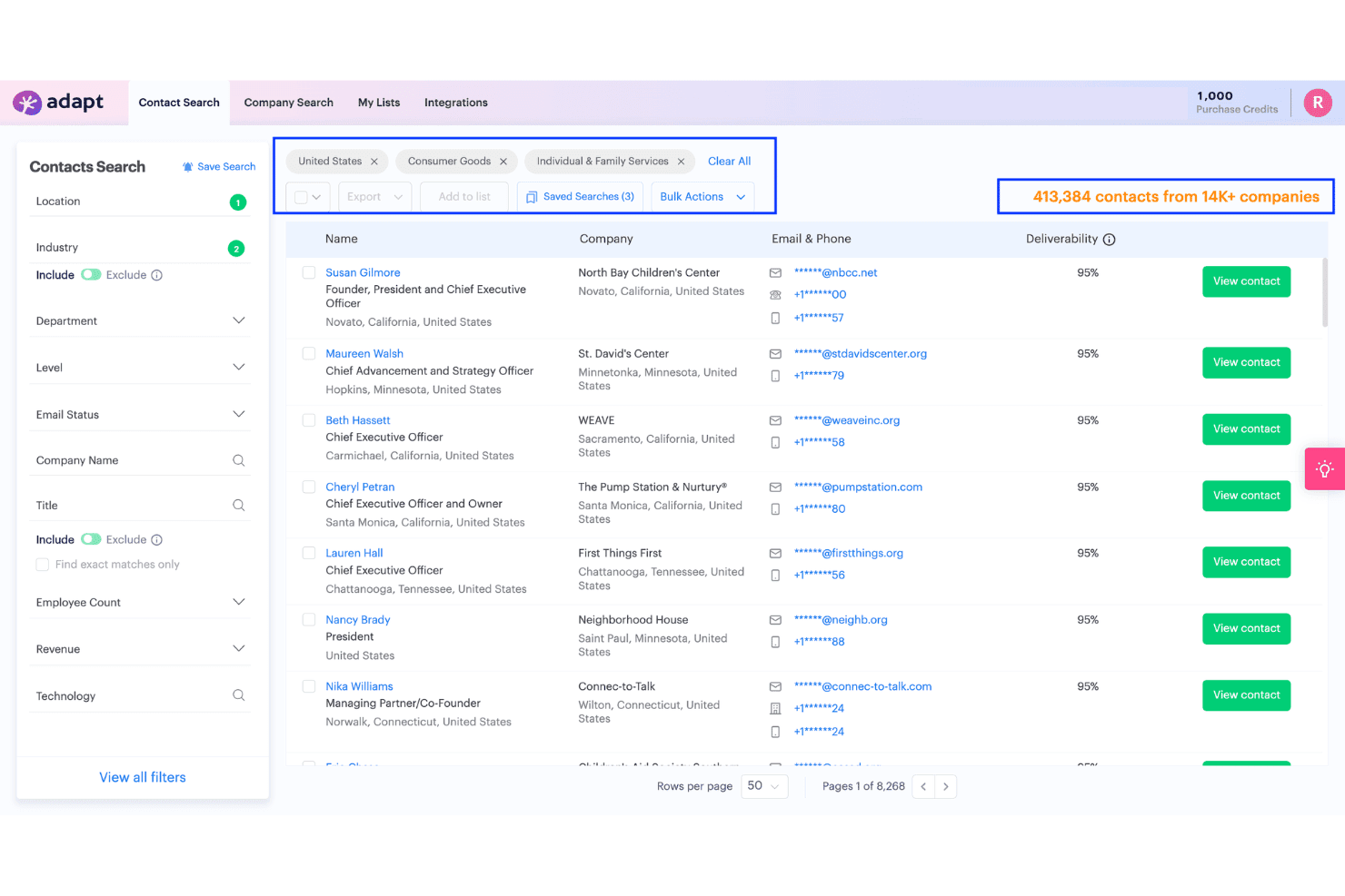 Adapt B2B contacts
