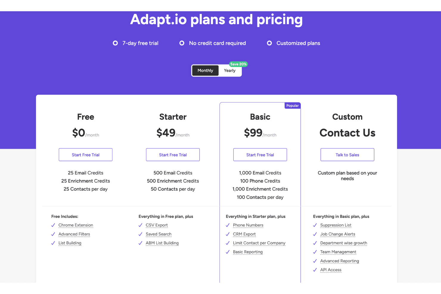 Adapt plans