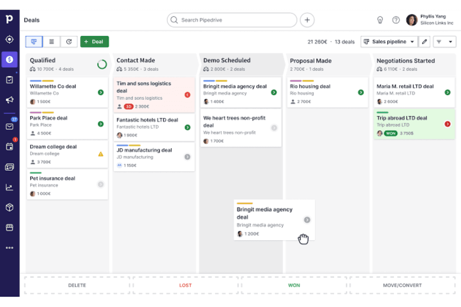 pipedrive-crm software for professional services-screenshot