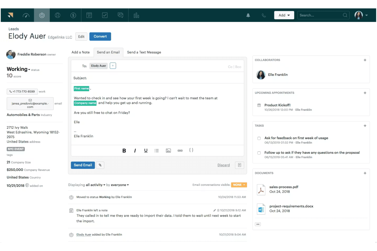 zendesk-sell-crm software for professional services-screenshot