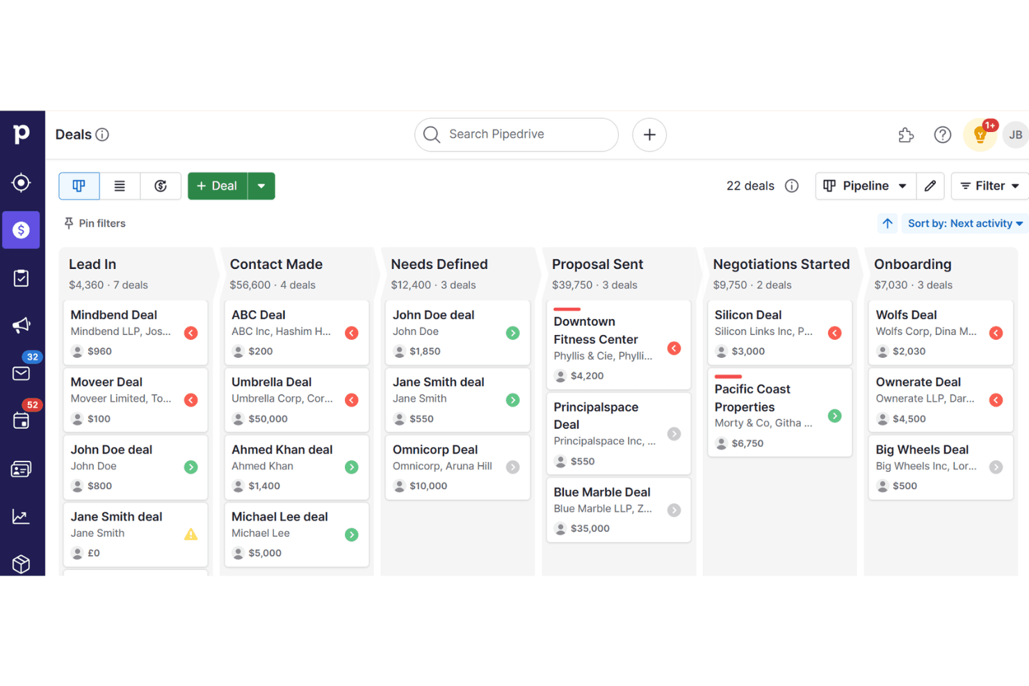 Pipedrive CRM screenshot
