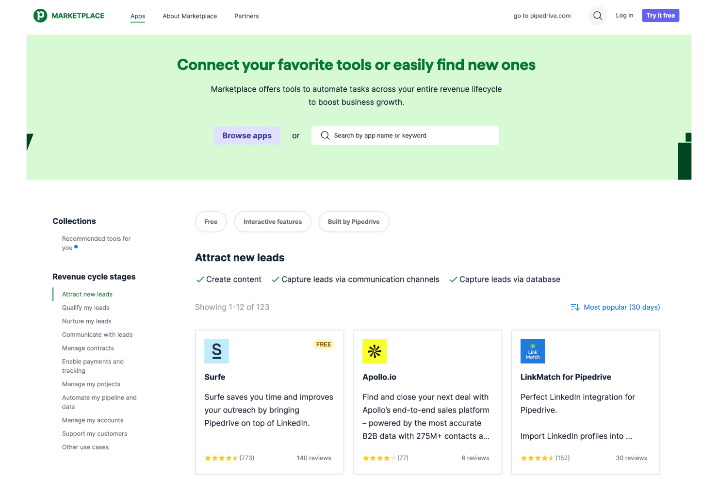 Pipedrive CRM screenshot