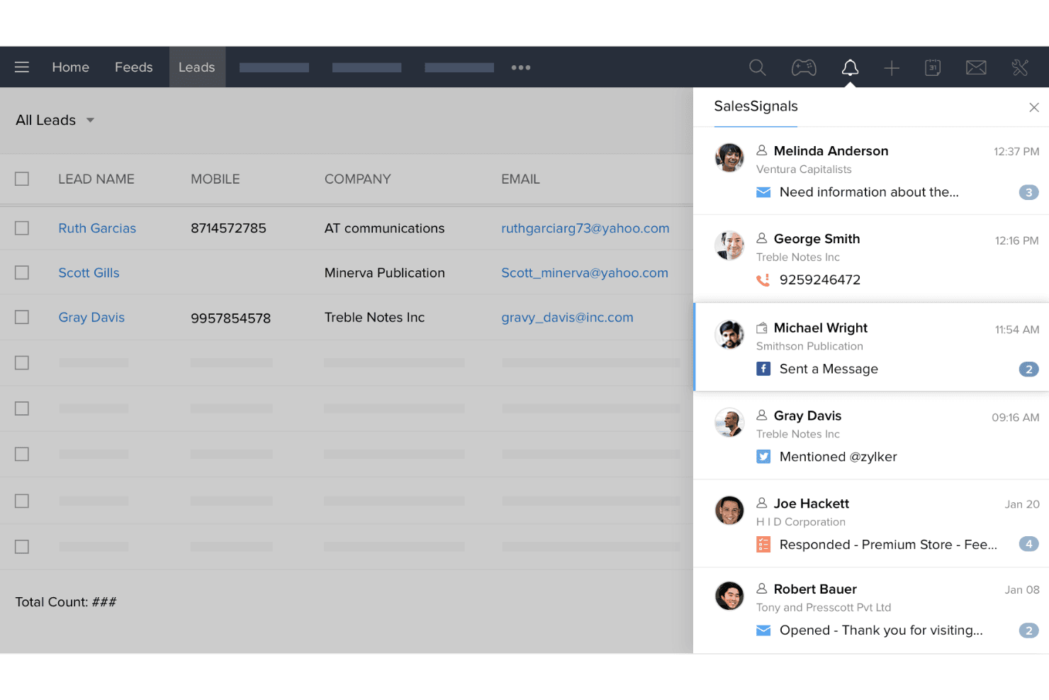Zoho CRM screenshot