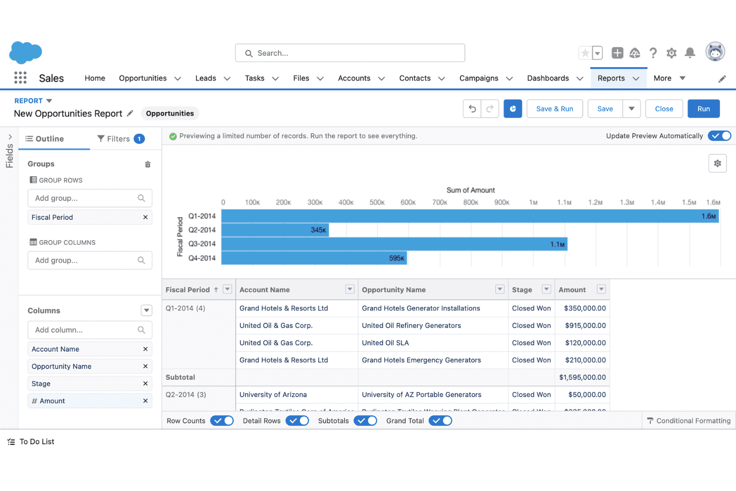 Salesforce CRM screenshot