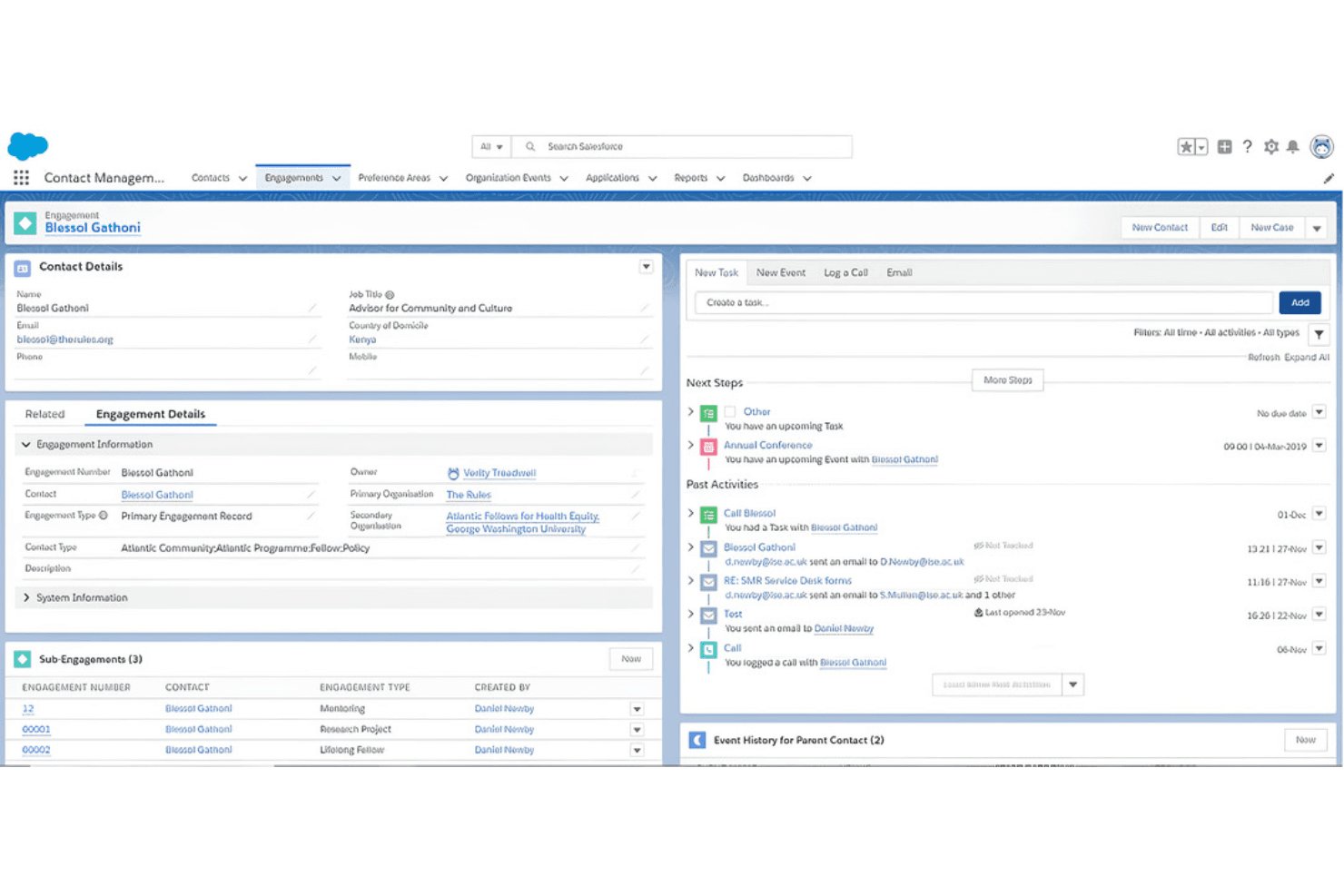 Salesforce CRM screenshot