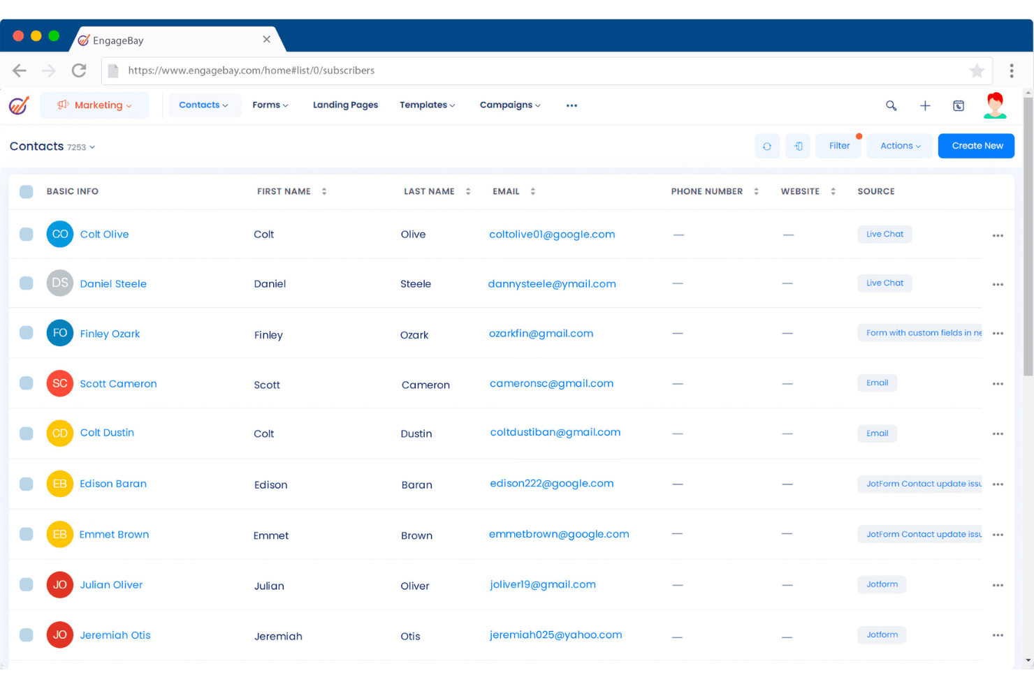EngageBay screenshot