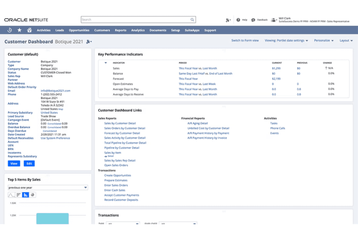 NetSuite CRM screenshot