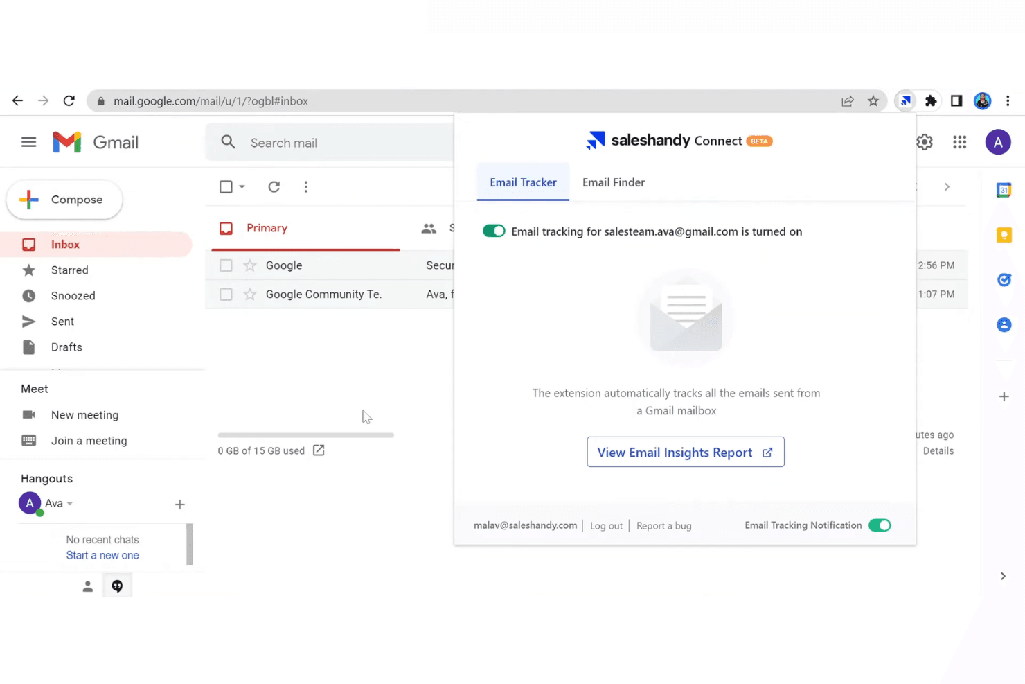Saleshandy screenshot