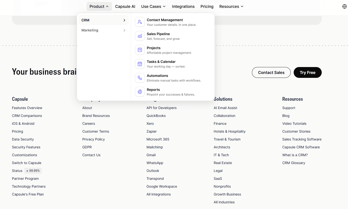 Capsule CRM screenshot