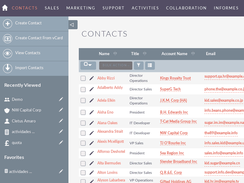 SuiteCRM screenshot