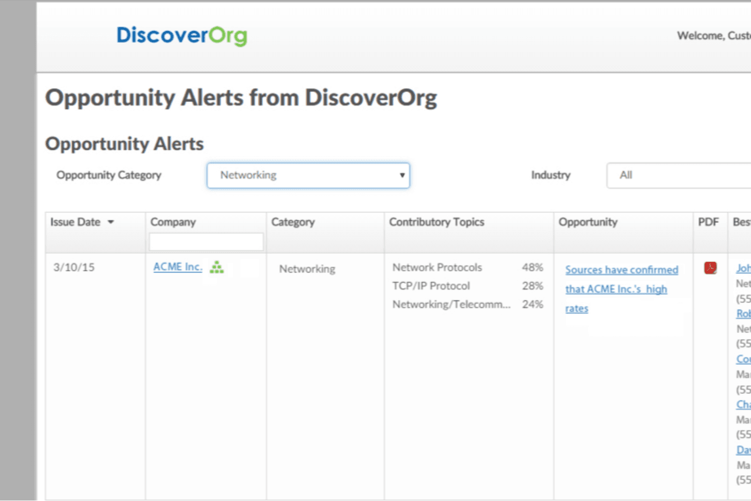 DiscoverOrg screenshot