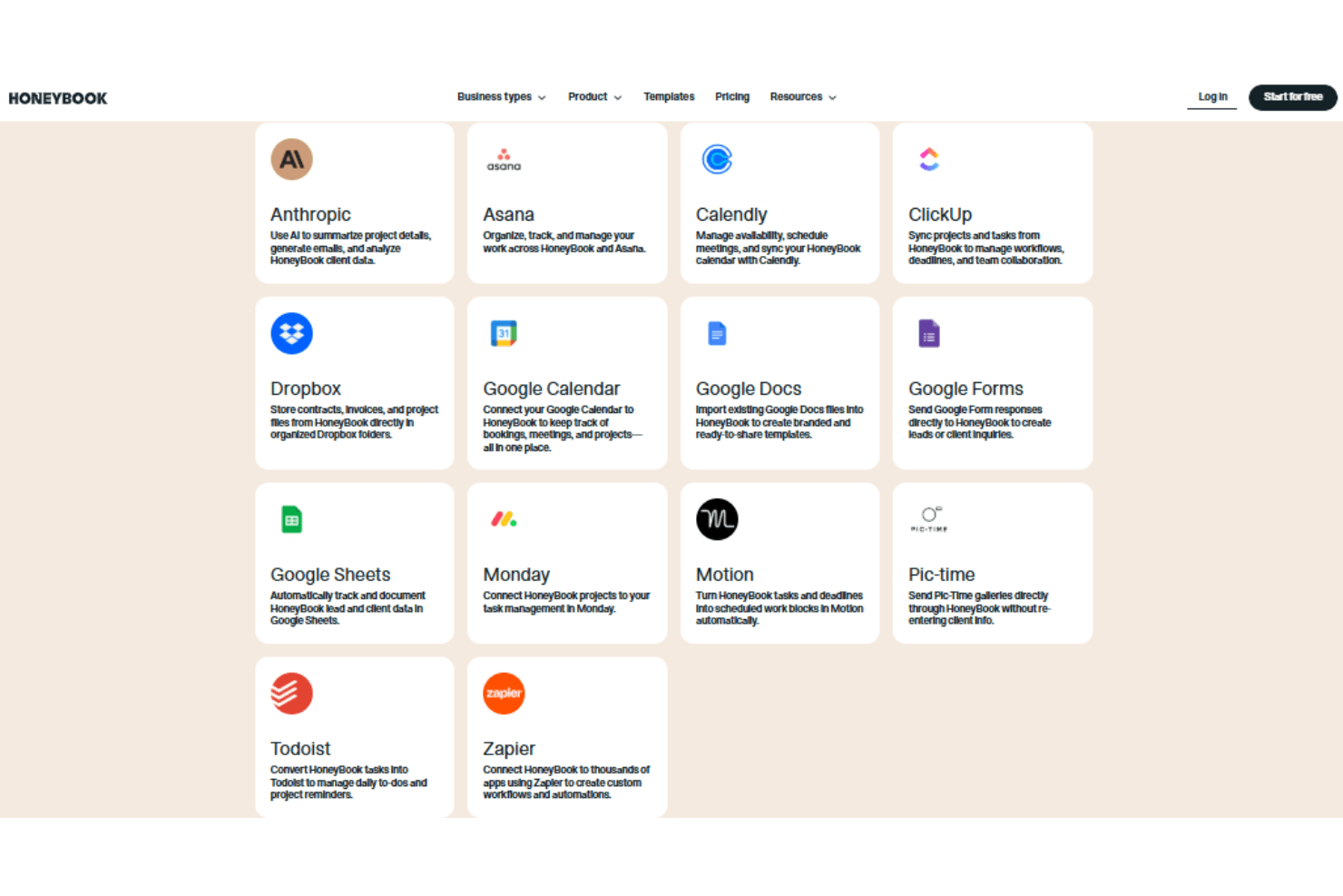 HoneyBook screenshot