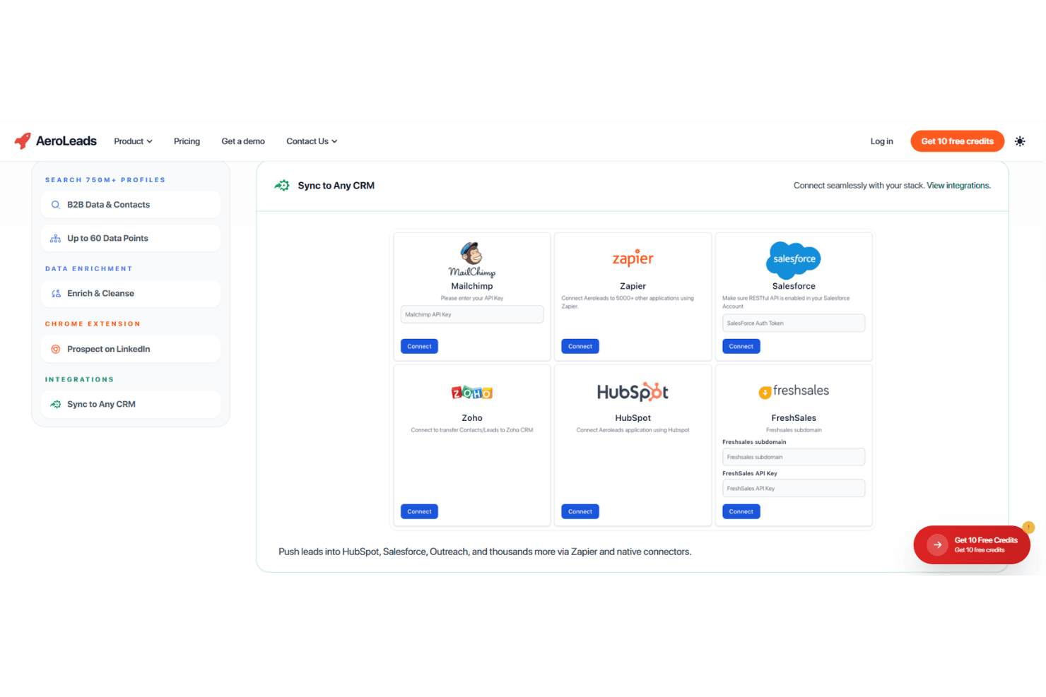 AeroLeads screenshot