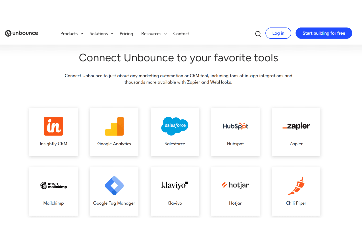 Unbounce screenshot