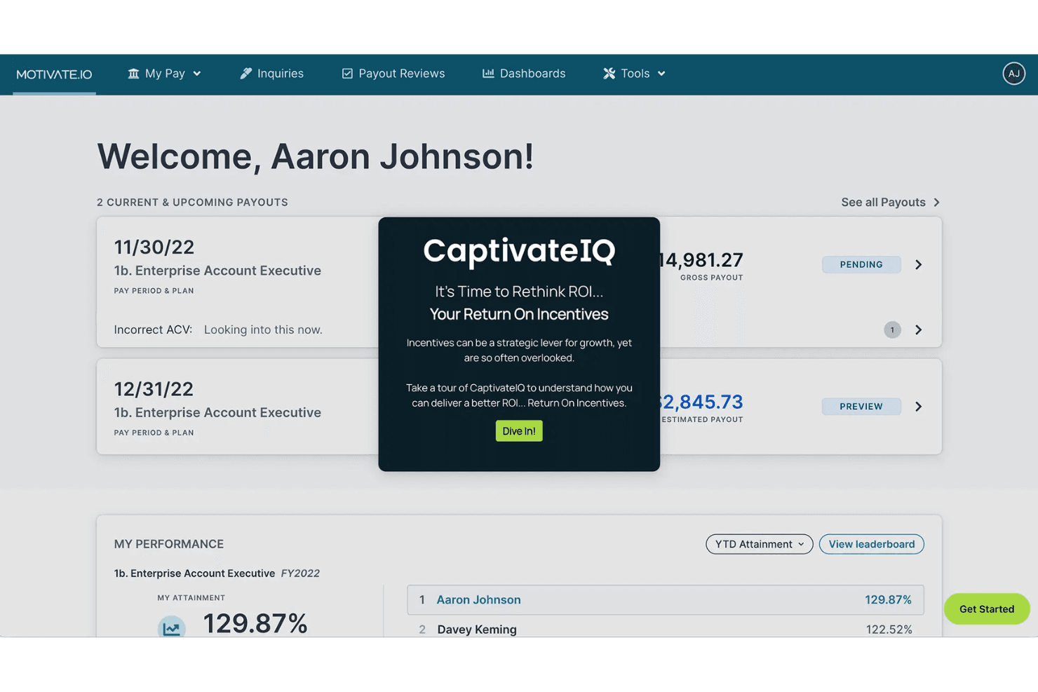 CaptivateIQ screenshot