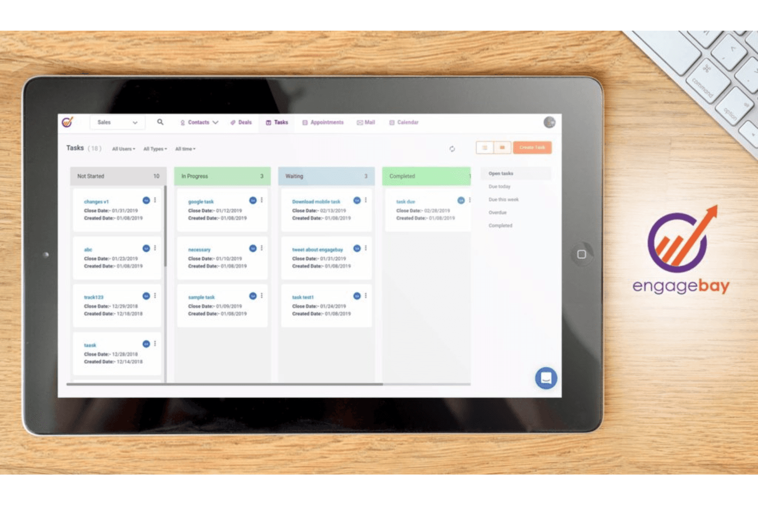 EngageBay unifies marketing, sales, and support in one CRM platform.