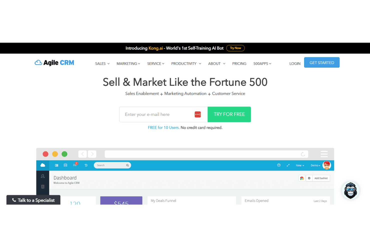 Agile CRM is an all-in-one CRM for sales, marketing, and service automation.