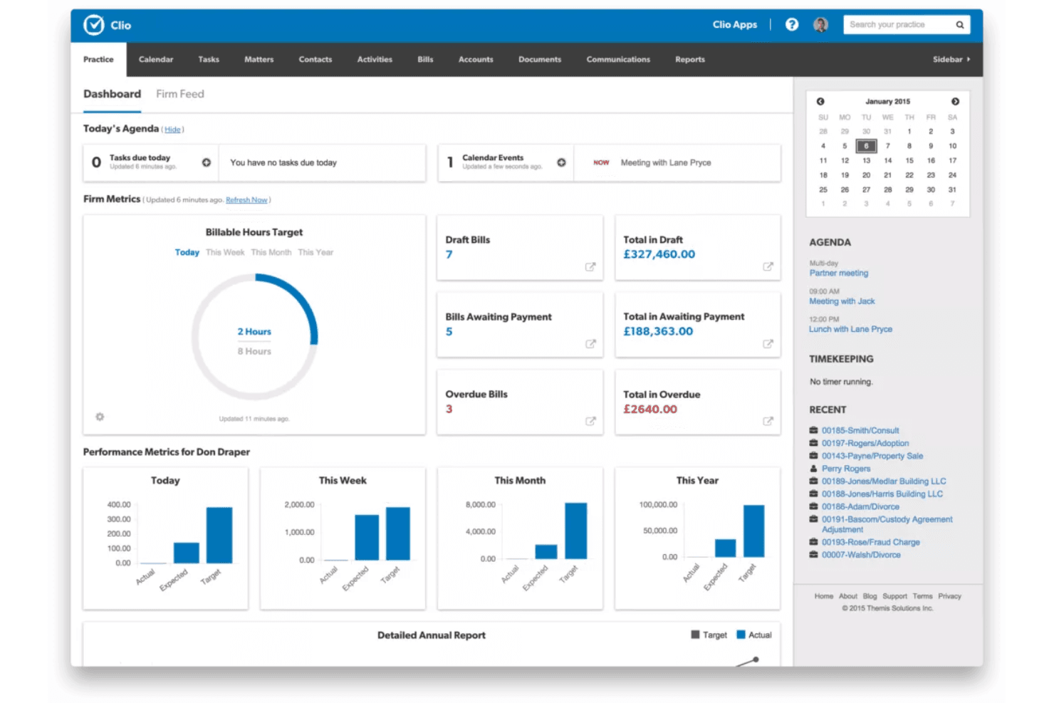 Clio manages client data, cases, billing, and communication in one platform.
