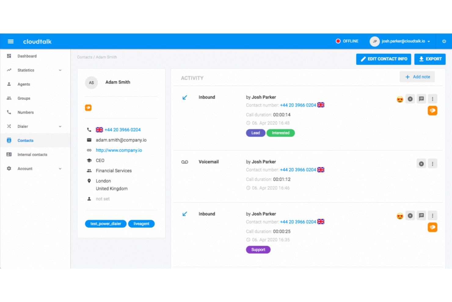 screenshot - Reseña de CloudTalk: Ventajas, Desventajas, Características y Precios