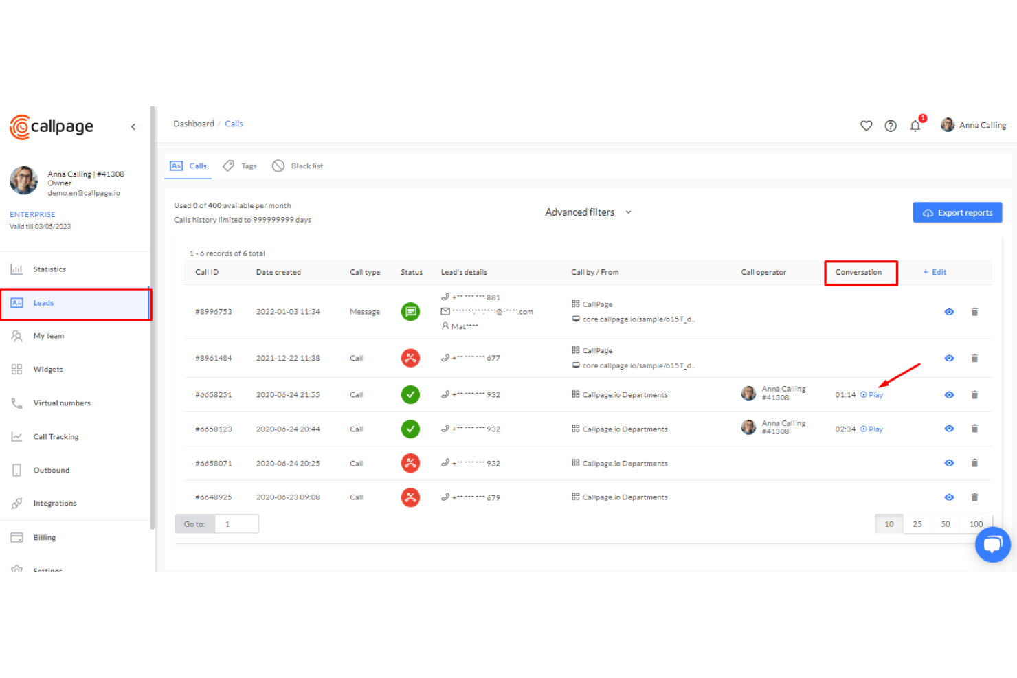 screenshot - Avis CallPage 2026 : Avantages, Inconvénients, Fonctionnalités et Tarification