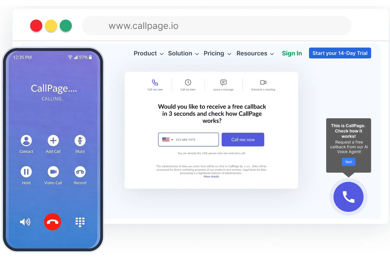 screenshot - Avis CallPage 2026 : Avantages, Inconvénients, Fonctionnalités et Tarification