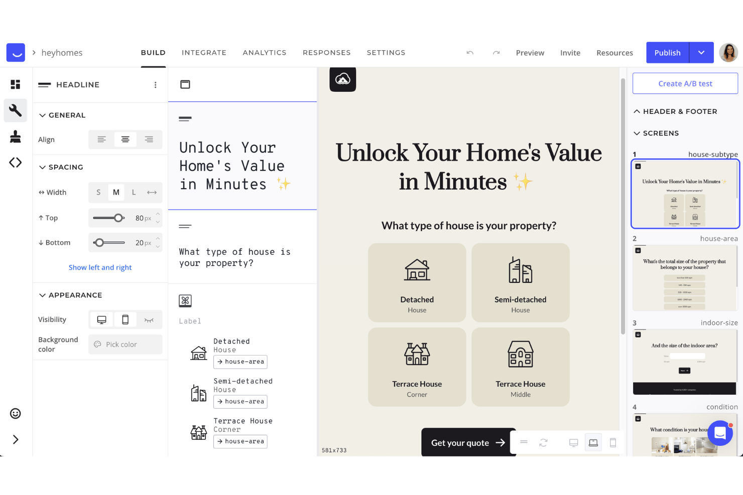 Heyflow helps users build interactive lead funnels with customizable pages, questions, and conversion flows.