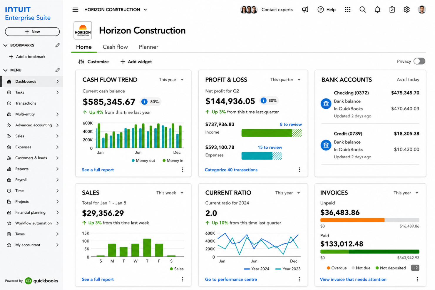 screenshot - Intuit Enterprise Suite Review 2026: Pros, Cons, Features, and Pricing