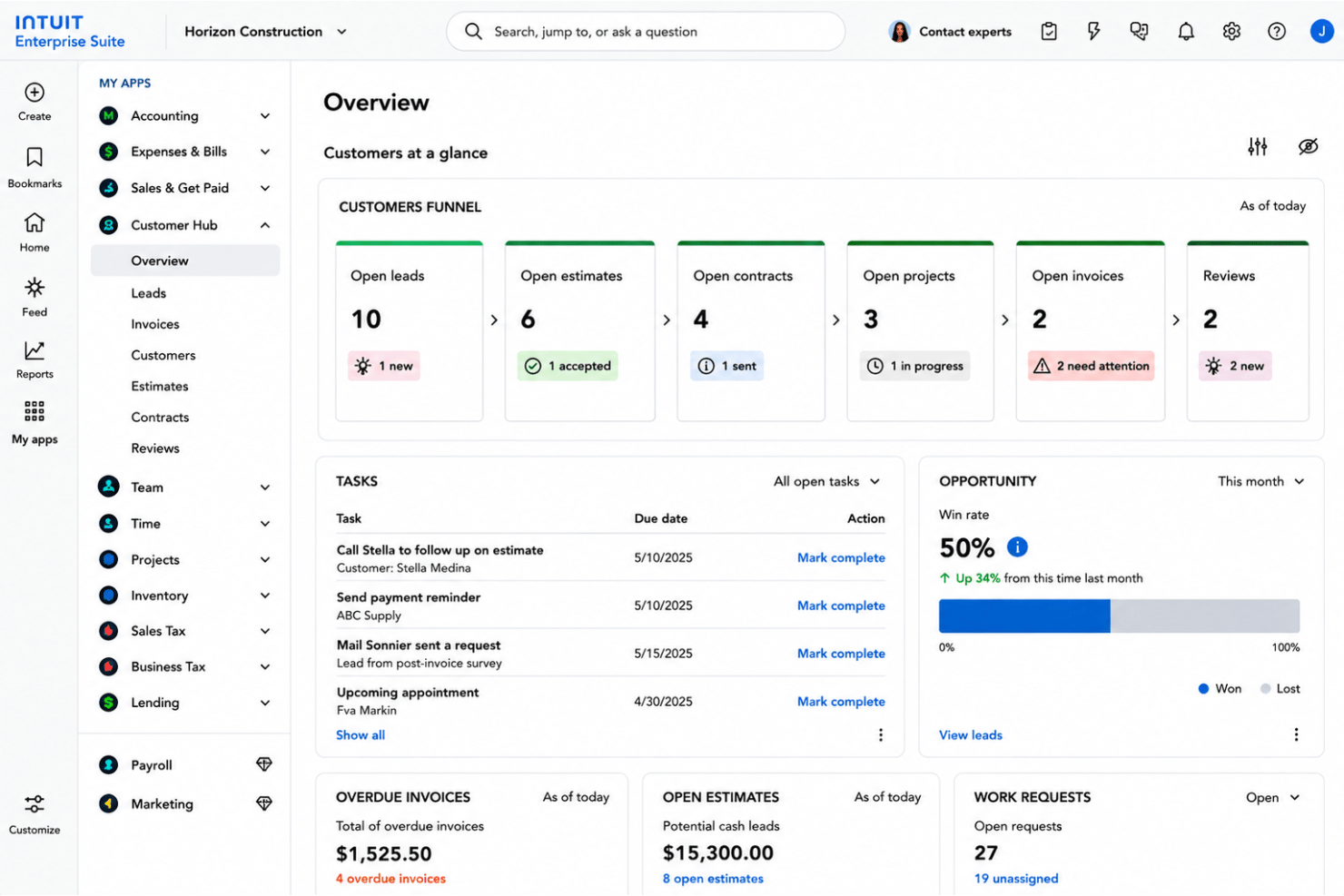 screenshot - Intuit Enterprise Suite Review 2026: Pros, Cons, Features, and Pricing