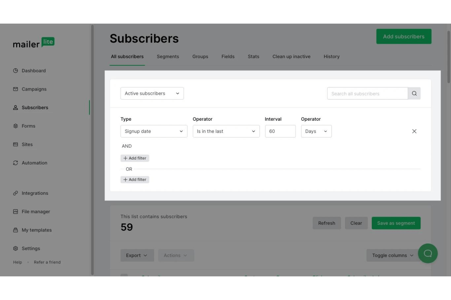 screenshot - MailerLite Review: Pros, Cons, Features and Pricing Guide