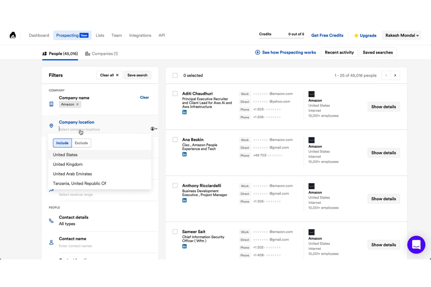 Lusha contact data showing a verified business email address.