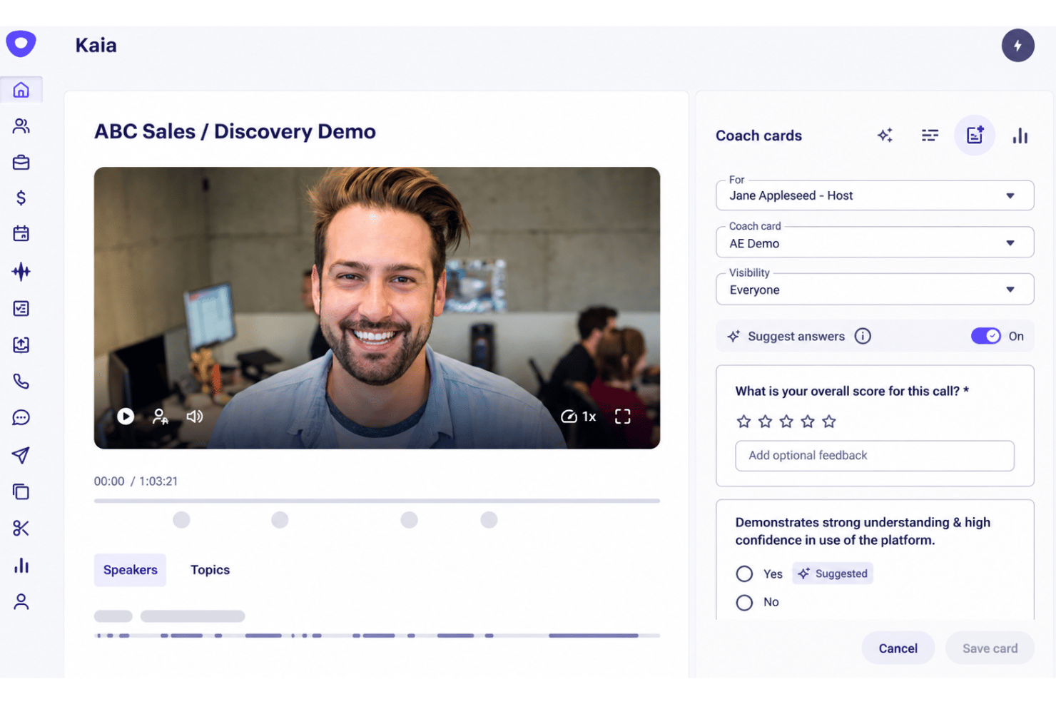 Outreach rep coaching with calls, emails, and performance insights.