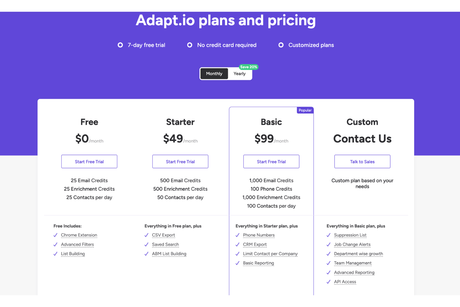Adapt plans