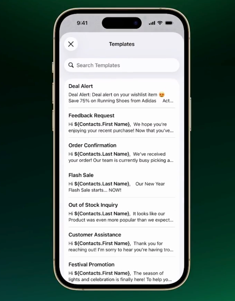 Bigin iOS Adds Interactive WhatsApp Templates and Quick Replies