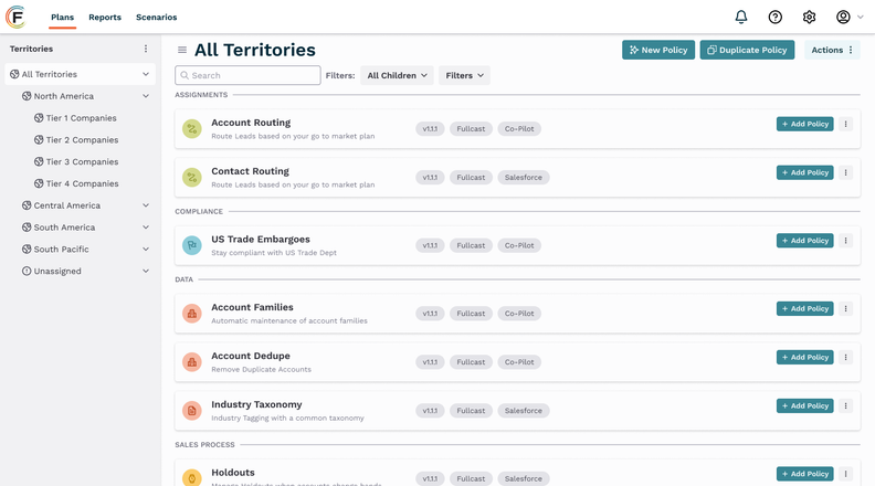 Fullcast's Self-Service Territory Management