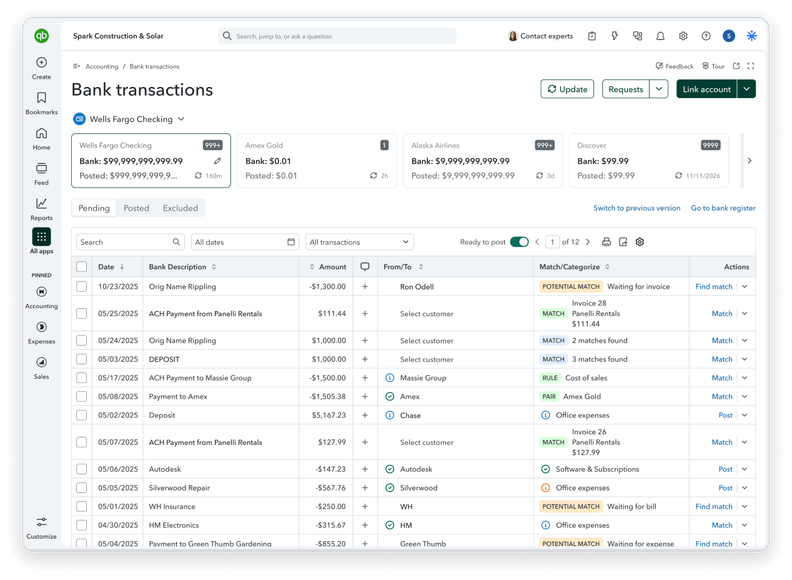 QuickBooks Online Adds Smarter Automation, Banking, and Bill Pay
