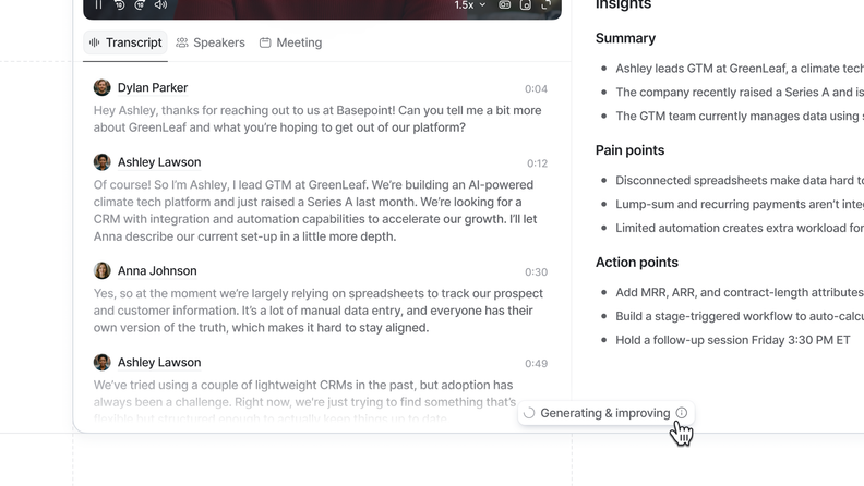 Attio Now Supports Transcript Regeneration