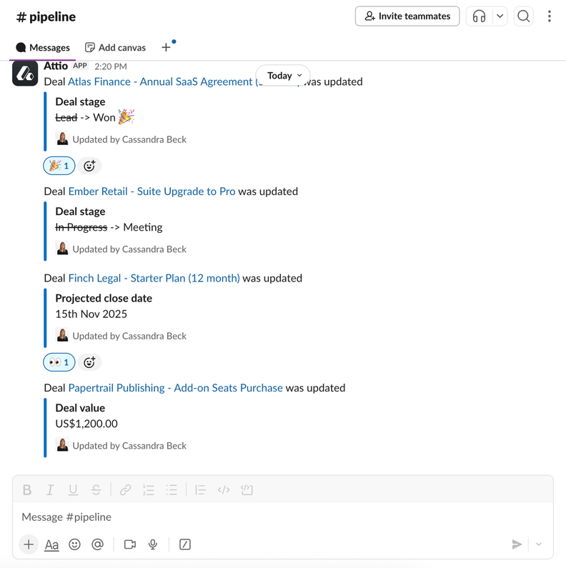 Attio Launches Slack Integration