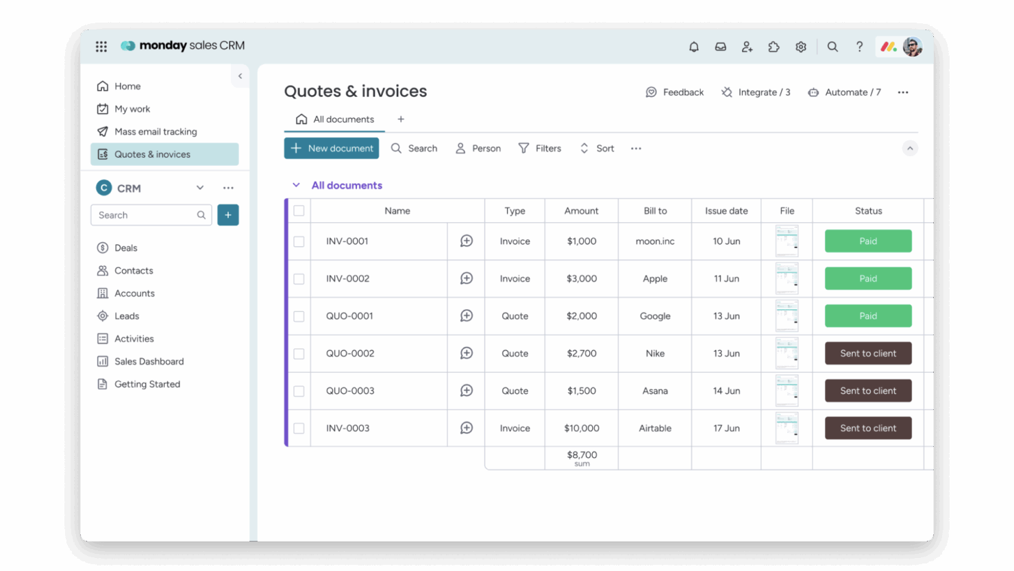 screenshot - Monday Sales CRM Software In-Depth Review 2025