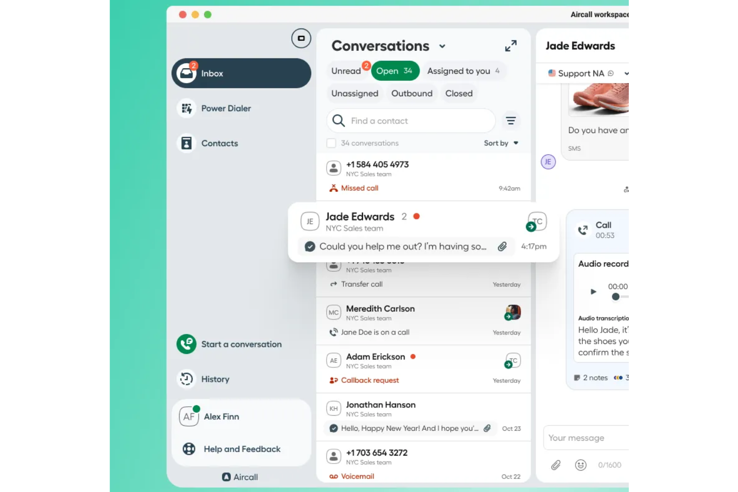 screenshot - Aircall Review: Pros, Cons, Features and Pricing