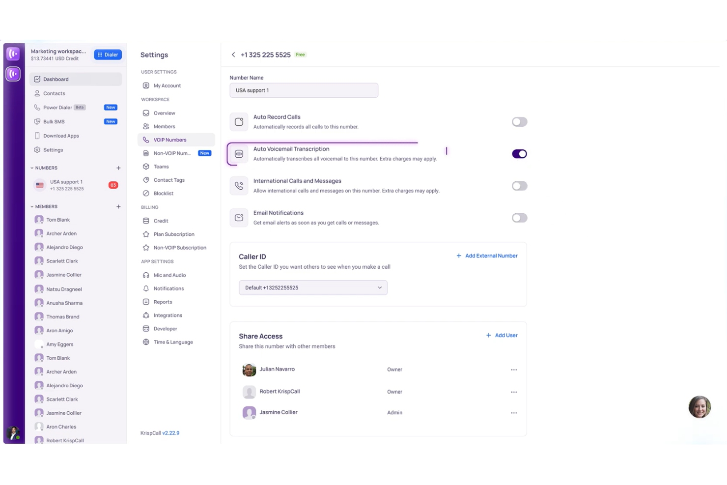 screenshot - KrispCall Review: Pros, Cons, Features and Pricing