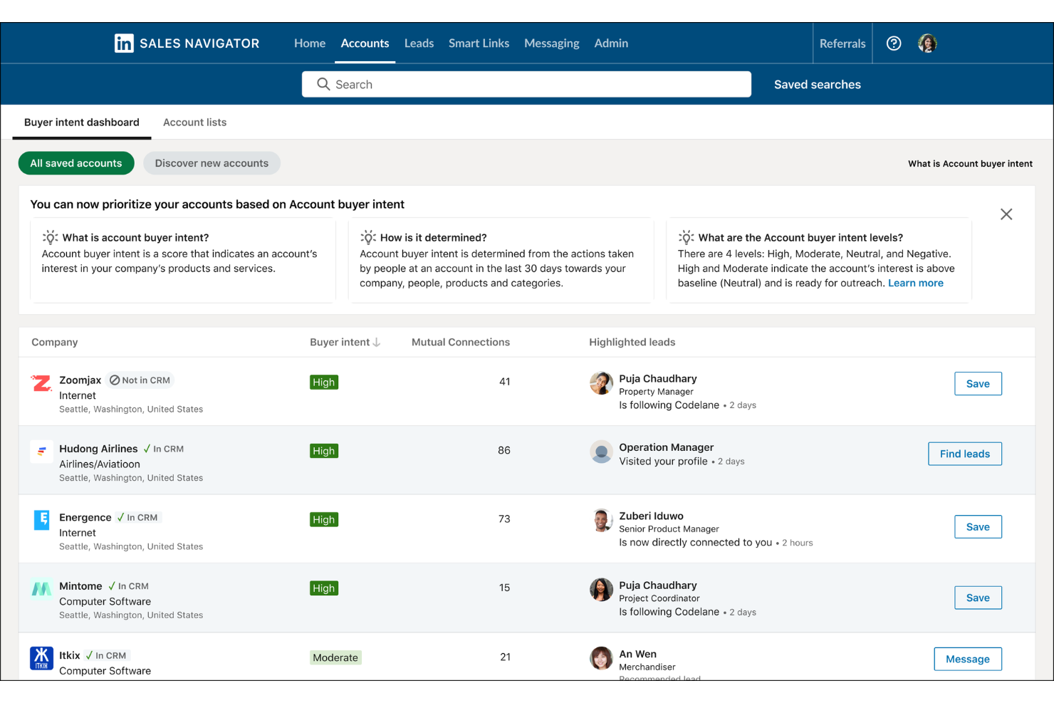 screenshot - LinkedIn Sales Navigator Review: Pros, Cons, Features and Pricing