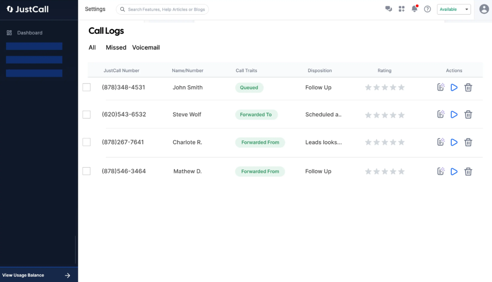 screenshot - JustCall Review: Pros, Cons, Features and Pricing