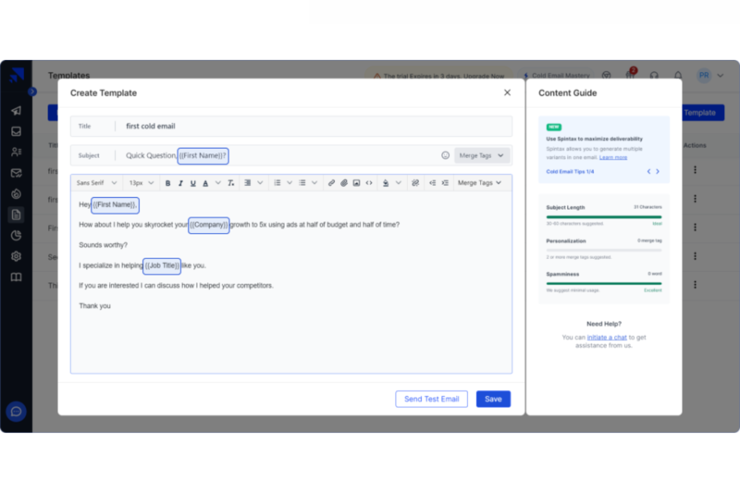 screenshot - Saleshandy Review: Pros, Cons, Features and Pricing
