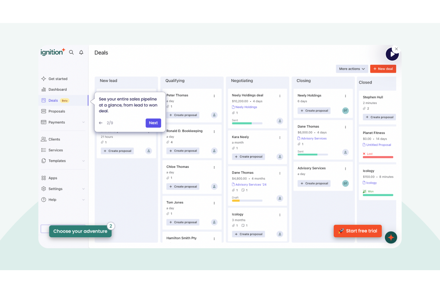 Ignition screenshot - 12 Beste Angebots- und Rechnungssoftware im Test 2026