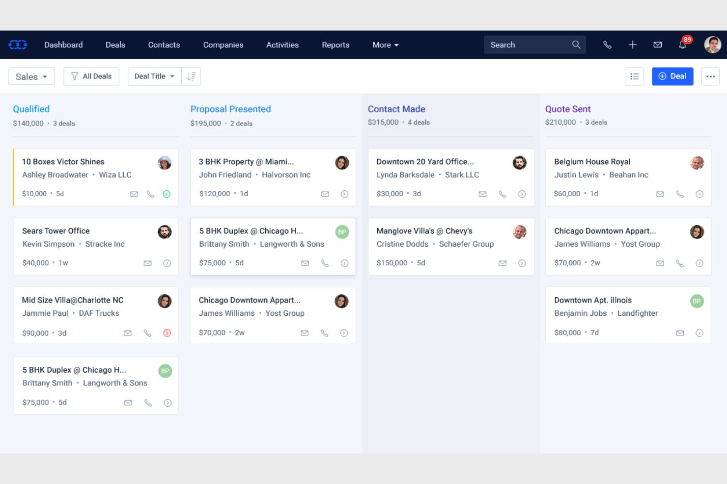 Salesmate screenshot - 18 Meilleurs Logiciels de Tableau de Bord Commercial Passés en Revue en 2026