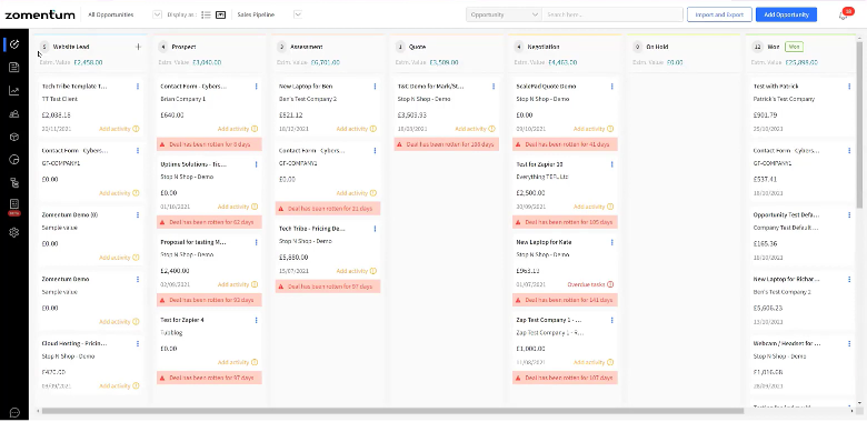 Zomentum screenshot - 14 Meilleurs Logiciels de Devis Simples Passés en Revue en 2026