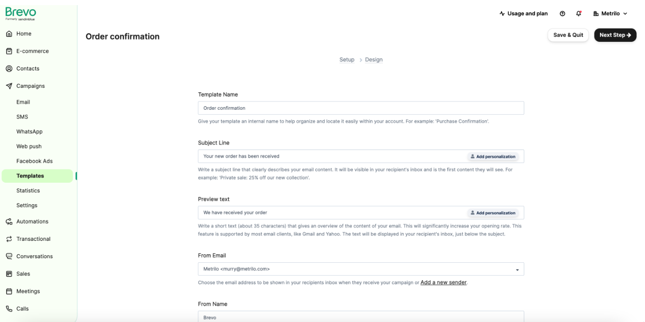 Brevo screenshot - 19 Beste Vertriebs- und Marketing-Software im Test 2026
